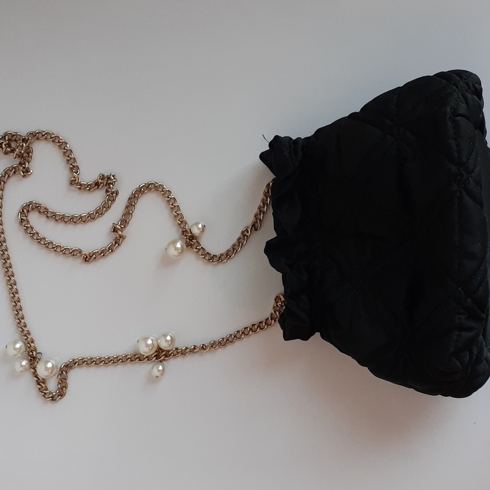 Quilted Black Bag / Purse Crossbody Small - Picture 4 of 8